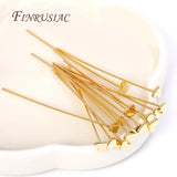 10/20/30Pcs 0.7mm*50mm 18K Plated Flat Pins for DIY Jewellery Making