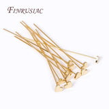 10/20/30Pcs 0.7mm*50mm 18K Plated Flat Pins for DIY Jewellery Making