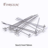 10/20/30Pcs 0.7mm*50mm 18K Plated Flat Pins for DIY Jewellery Making