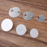 10pcs Silver Flat Brooch Base 20-30mm Round Blank Tray Jewelry Making Findings