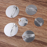 10pcs Silver Flat Brooch Base 20-30mm Round Blank Tray Jewelry Making Findings