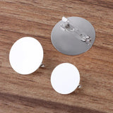 10pcs Silver Flat Brooch Base 20-30mm Round Blank Tray Jewelry Making Findings