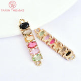 4PCS 24K Brass Glass Charms Pendants High DIY Jewelry Findings