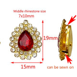 10pcs 7x10mm Crystal Claw Rhinestone Sewing Beads DIY Jewelry Making