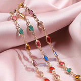 Colorful Heart Glass Bead Chain for Jewelry Making
