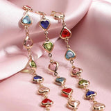 Colorful Heart Glass Bead Chain for Jewelry Making