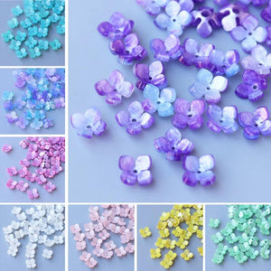 14mm Resin Flower Petal Bead Caps Charms for DIY Jewelry Making Components