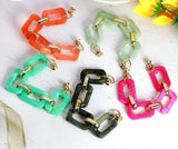 50pcs Acrylic Buckle Beads 20*30mm DIY Handbag Key Strap Chains Accessories