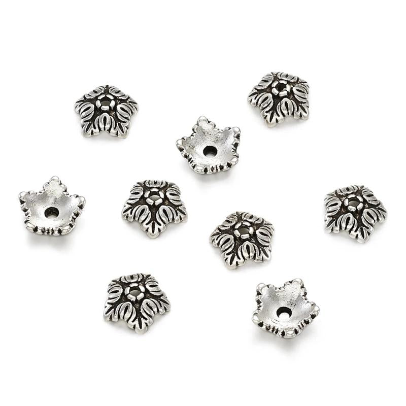50pcs 10mm Metal Square Bead Caps Jewelry Making DIY Charms Necklace Bracelet