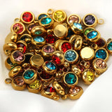 20pcs 6mm Stainless Steel Rhinestone Charms for Drop Earrings DIY Jewelry Making