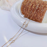 Crystal Beads Glass Chains Copper Necklace Bracelet DIY