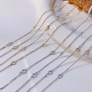 Crystal Beads Glass Chains Copper Necklace Bracelet DIY