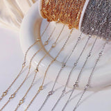Crystal Beads Glass Chains Copper Necklace Bracelet DIY