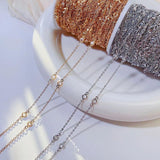 Crystal Beads Glass Chains Copper Necklace Bracelet DIY