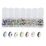 140pcs 6mm 8mm Rhinestone Spacer Beads Crystal Rondelle for DIY Jewelry Making
