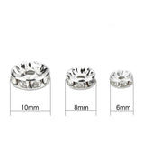 140pcs 6mm 8mm Rhinestone Spacer Beads Crystal Rondelle for DIY Jewelry Making
