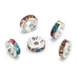 140pcs 6mm 8mm Rhinestone Spacer Beads Crystal Rondelle for DIY Jewelry Making