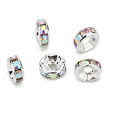 140pcs 6mm 8mm Rhinestone Spacer Beads Crystal Rondelle for DIY Jewelry Making