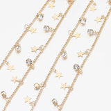 2M 1M Crystal Charms Copper Chain Star Pendants for Jewelry Making