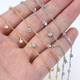 2M 1M Crystal Charms Copper Chain Star Pendants for Jewelry Making