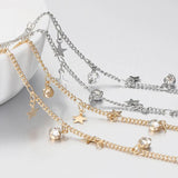 2M 1M Crystal Charms Copper Chain Star Pendants for Jewelry Making