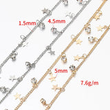 2M 1M Crystal Charms Copper Chain Star Pendants for Jewelry Making