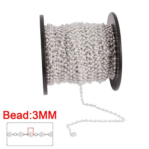 1m Stainless Steel Pearls Chain for DIY Jewelry Making