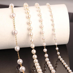 1m Stainless Steel Pearls Chain for DIY Jewelry Making