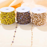 1 Meter Stainless Steel Crystal Glass Vacuum Beads Chains for DIY Jewelry Making