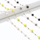 1 Meter Stainless Steel Crystal Glass Vacuum Beads Chains for DIY Jewelry Making