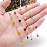 1 Meter Stainless Steel Crystal Glass Vacuum Beads Chains for DIY Jewelry Making