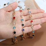 1m Colorful Crystal Beads Chain Glass Bead Necklace Chain for DIY Jewelry Making