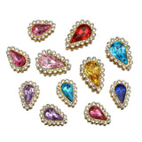 50pcs Teardrop Resin Sew On Rhinestones With Claw for DIY Jewelry Making