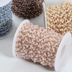 Colorful Glass Beads Beaded Chain for DIY Charm Jewelry Making