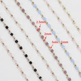 Colorful Glass Beads Beaded Chain for DIY Charm Jewelry Making