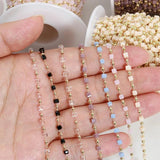 Colorful Glass Beads Beaded Chain for DIY Charm Jewelry Making