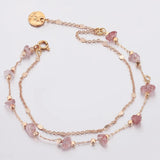 Irregular Stone Beaded Chain Crystal Glass Stone Copper Chain Necklace