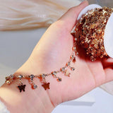 Butterfly Crystal Charms Copper Chain Rhinestone Bead Pendants for Necklace