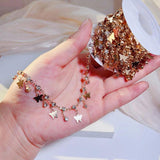 Butterfly Crystal Charms Copper Chain Rhinestone Bead Pendants for Necklace