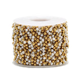 1m Stainless Steel Pearl Beads Necklace Chains DIY Jewelry Accessories