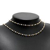 1m Stainless Steel Pearl Beads Necklace Chains DIY Jewelry Accessories