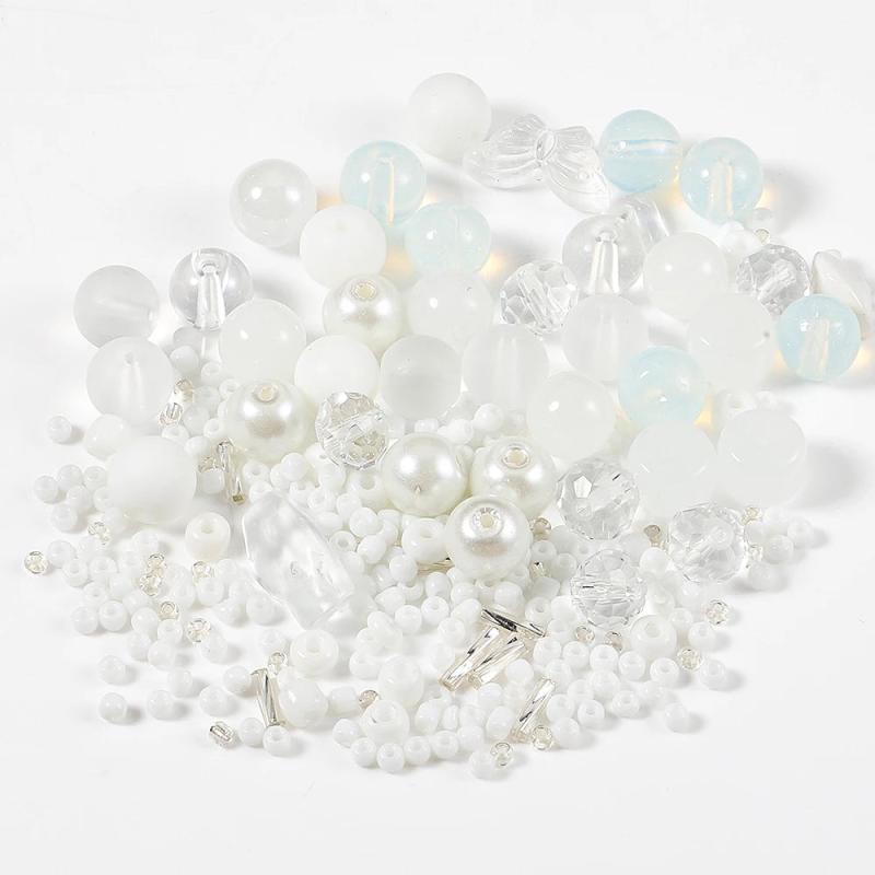 40g Mixed Size Shape Loose Glass Seed Beads for Kids DIY Jewelry Making