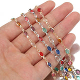 1m Crystal Bead Chains Colorful Glass Beaded Chain Necklace Bracelet DIY Jewelry