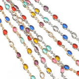 1m Crystal Bead Chains Colorful Glass Beaded Chain Necklace Bracelet DIY Jewelry