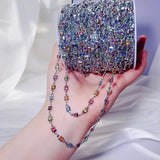 1m Crystal Bead Copper Chains Colorful Glass Beaded Chains DIY Jewelry Making