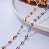 1m Crystal Bead Copper Chains Colorful Glass Beaded Chains DIY Jewelry Making