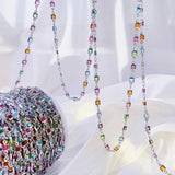 1m Crystal Bead Copper Chains Colorful Glass Beaded Chains DIY Jewelry Making