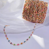 1m Crystal Bead Copper Chains Colorful Glass Beaded Chains DIY Jewelry Making
