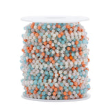 1m 3.5mm SS Faceted Glass Beaded Chain DIY Bracelet Necklace Jewelry Making