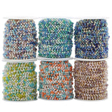 1m 3.5mm SS Faceted Glass Beaded Chain DIY Bracelet Necklace Jewelry Making
